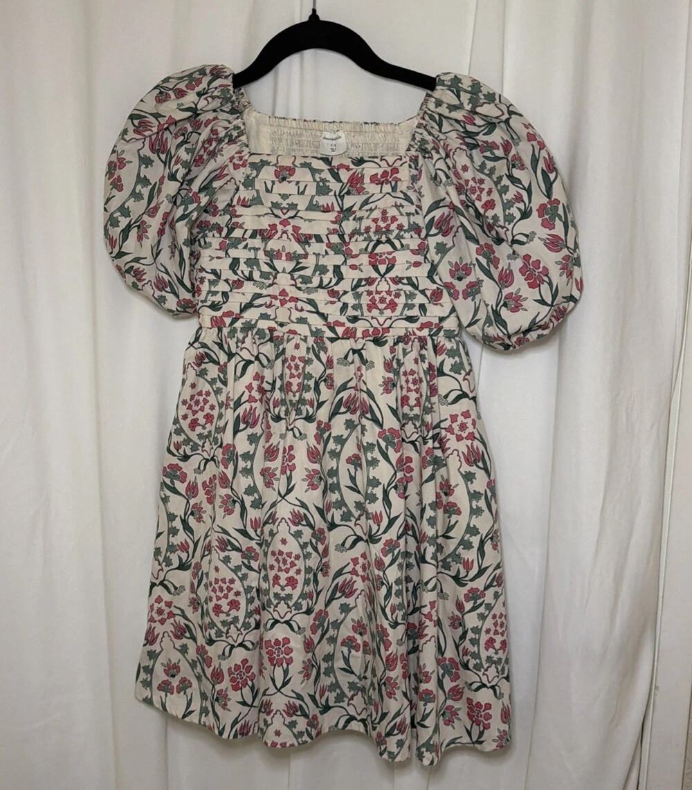 Abercrombie & Fitch Fit & Flare Floral Puff Sleeve Ruffle Dress Girls Size 7/8